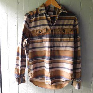 American Eagle Outfitters Brown Striped Button Down Shirt